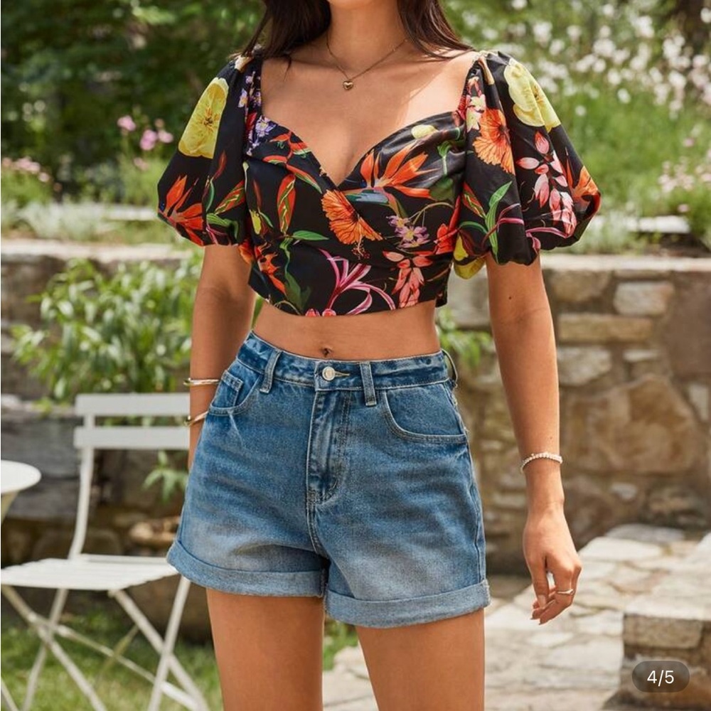 SHEIN Multicolor Floral Blouse